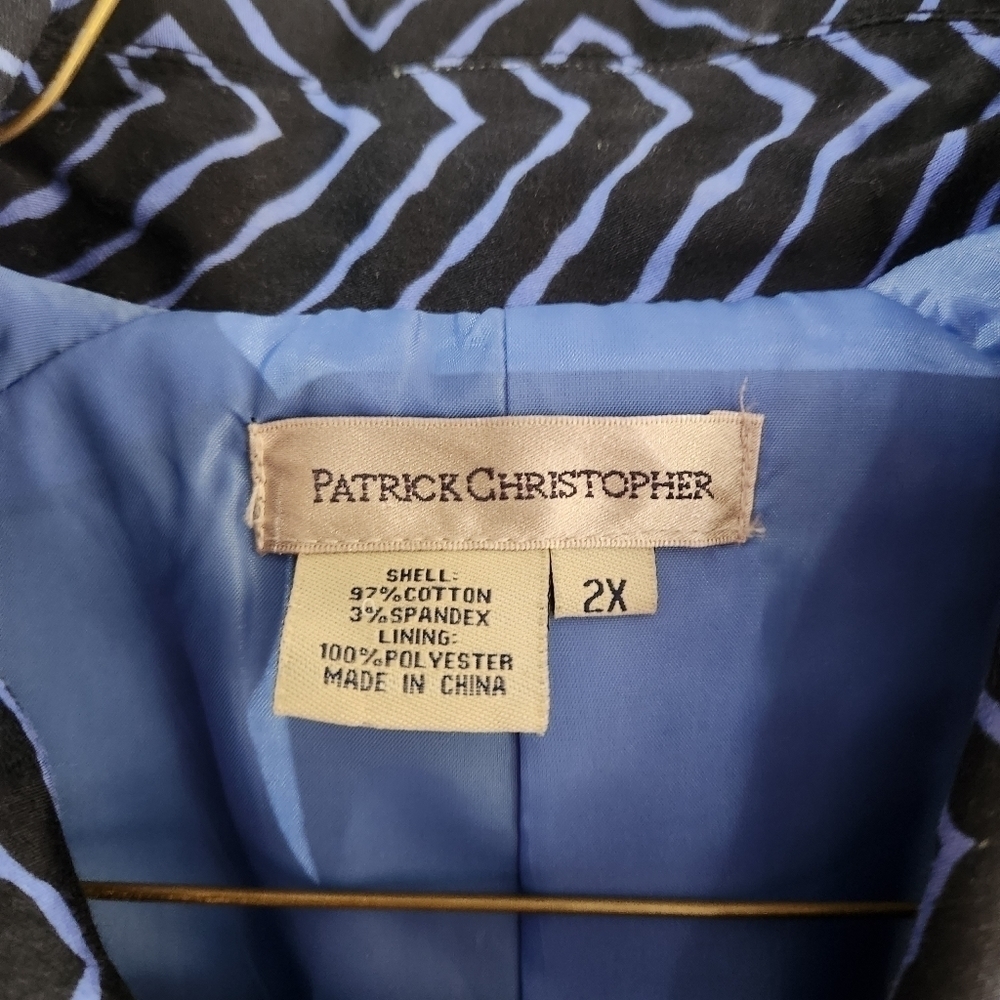 Patrick Christopher Chevron Print Jacket Blazer S… - image 6